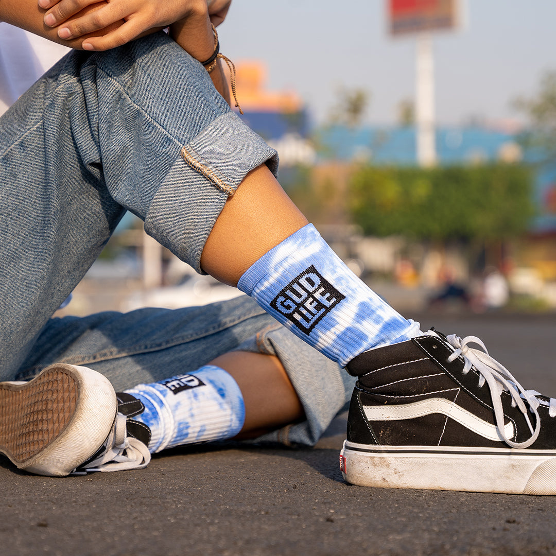 CALCETIN TIE DYE BLUE