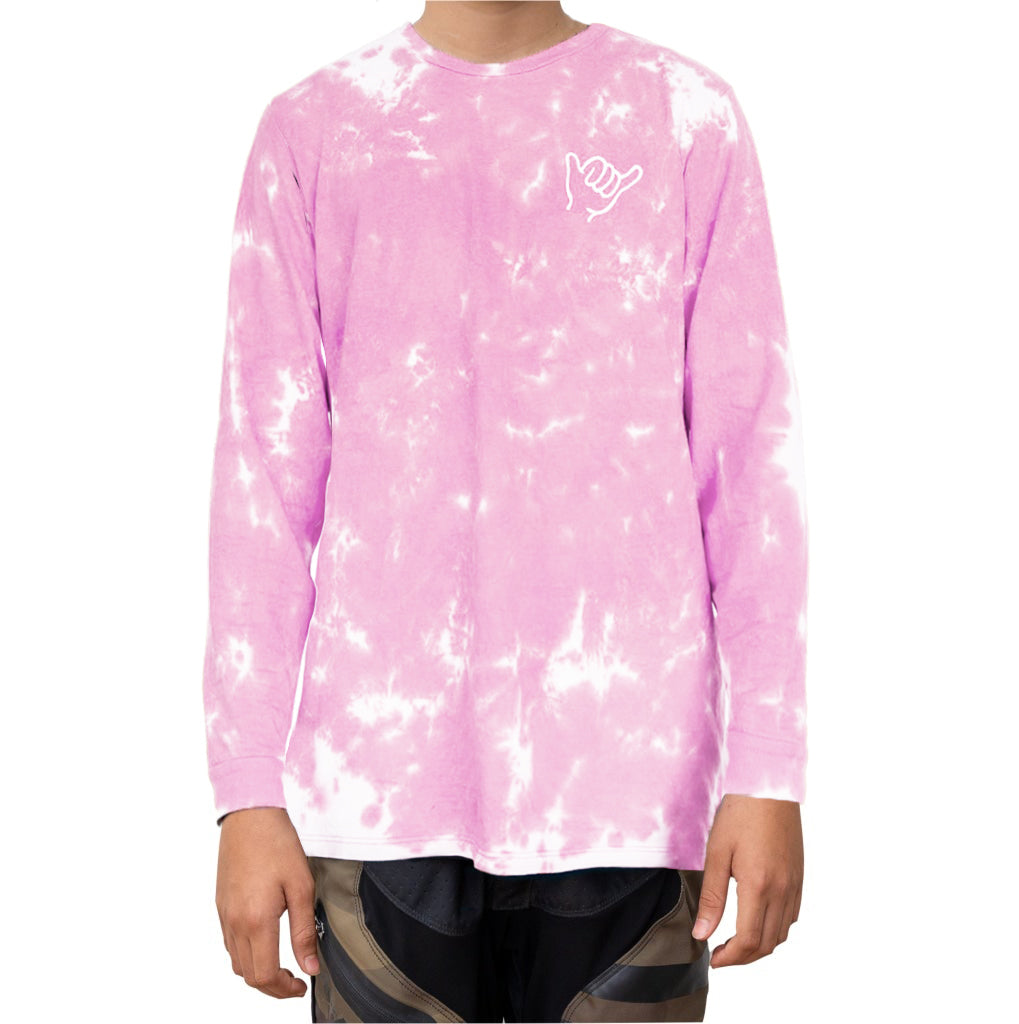 T-SHIRT LONG SLEEVE KID SHAKA PINK WHITE