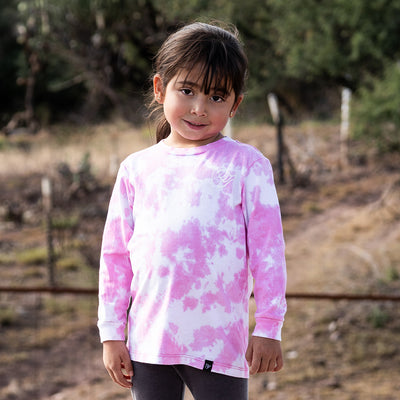 T-SHIRT LONG SLEEVE KID SHAKA PINK WHITE